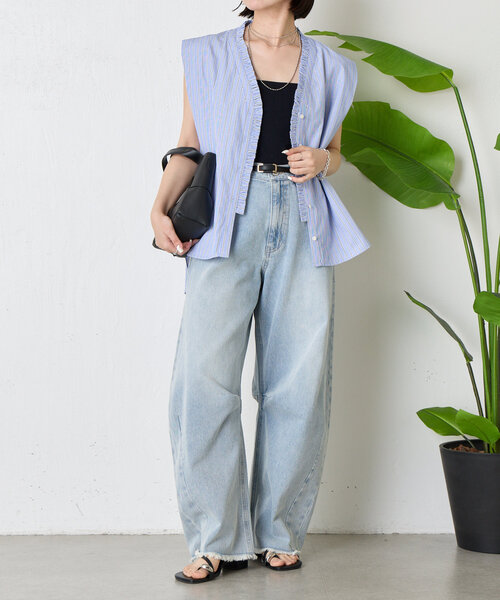 Jena espace merveilleux（ジェナ　エスパスメルヴェイユ）の「フロントフリルブラウス（シャツ/ブラウス・レディース・チャコールグレー/ブルー・FREE）」の11枚目の写真