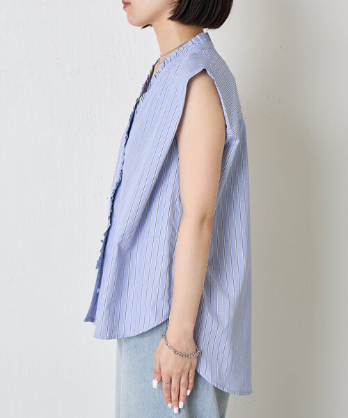 Jena espace merveilleux（ジェナ　エスパスメルヴェイユ）の「フロントフリルブラウス（シャツ/ブラウス・レディース・チャコールグレー/ブルー・FREE）」の18枚目の写真