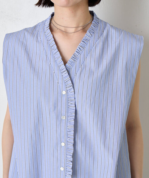 Jena espace merveilleux（ジェナ　エスパスメルヴェイユ）の「フロントフリルブラウス（シャツ/ブラウス・レディース・チャコールグレー/ブルー・FREE）」の22枚目の写真