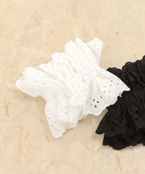 MAJESTIC LEGON（マジェスティックレゴン）の「コットンシュシュ（シュシュ・レディース・ブラック/オフホワイト・FREE）」の5枚目の写真