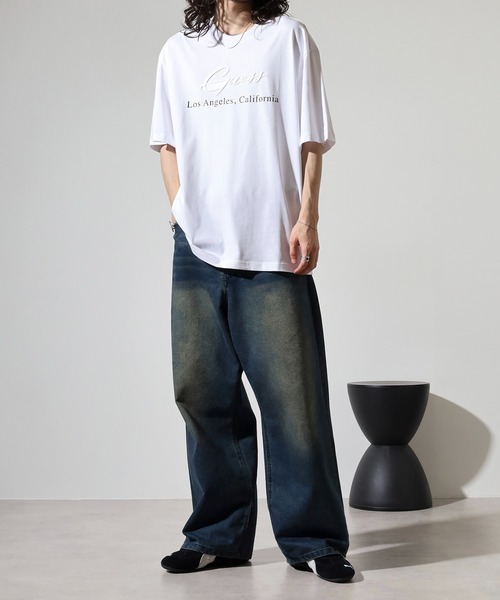Guess(ゲス)の「GUESS UNI S/SLV TEE SHIRT4 Tシャツ(Tシャツ/カットソー・メンズ・ブラック/ホワイト・S/M/XL/L)」の15枚目の写真