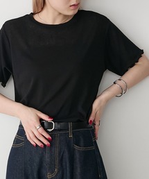 OBLI オブリ♡ティシャツ　ショート丈　 tシャツ　ブラック　obli Tシャツ/カットソー（ブラック/黒色系・ショート丈