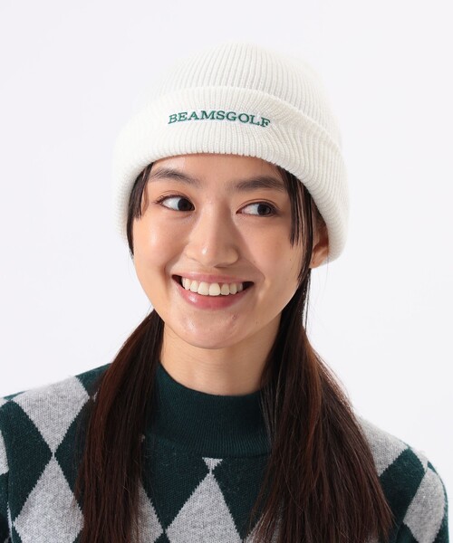 BEAMS GOLF(ビームスゴルフ)の「ロゴ ニットキャップ(ニットキャップ/ビーニー・メンズ・ベージュ/ネイビー/オフホワイト・ONE SIZE)」の5枚目の写真