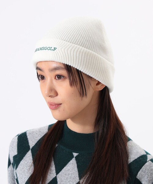 BEAMS GOLF(ビームスゴルフ)の「ロゴ ニットキャップ(ニットキャップ/ビーニー・メンズ・ベージュ/ネイビー/オフホワイト・ONE SIZE)」の2枚目の写真