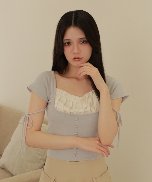 M DOLLY original* ribbon strap dreamy tops/リボンストラップ