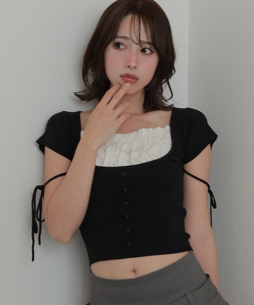 M DOLLY original* ribbon strap dreamy tops/リボンストラップ