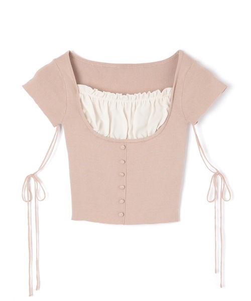 M DOLLY（エムドリー）の「*M DOLLY original* ribbon strap dreamy tops/リボンストラップドリーミートップス（ニット/セーター・レディース・ベージュ/ライトブルー/ブラック・FREE）」の18枚目の写真