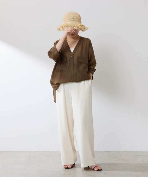 PAPILLONNER（パピヨネ）の「フリンジラフィアバケットハット（ハット・レディース・ベージュ・FREE）」の2枚目の写真