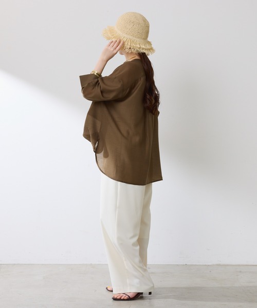 PAPILLONNER（パピヨネ）の「フリンジラフィアバケットハット（ハット・レディース・ベージュ・FREE）」の3枚目の写真