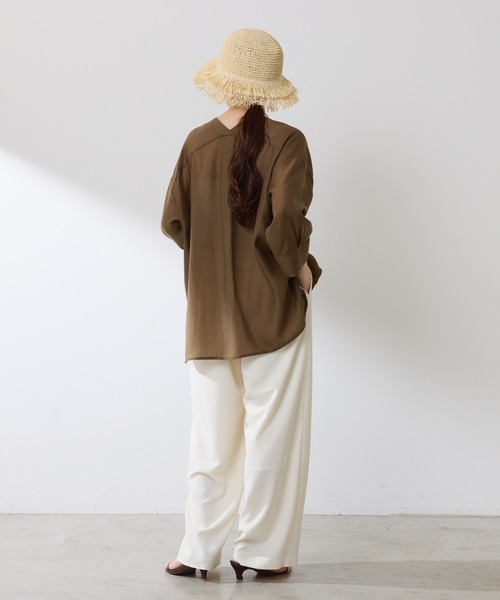 PAPILLONNER（パピヨネ）の「フリンジラフィアバケットハット（ハット・レディース・ベージュ・FREE）」の4枚目の写真