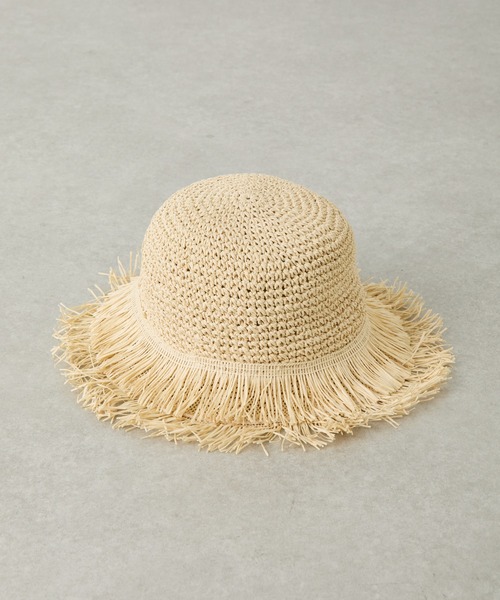 PAPILLONNER（パピヨネ）の「フリンジラフィアバケットハット（ハット・レディース・ベージュ・FREE）」の7枚目の写真