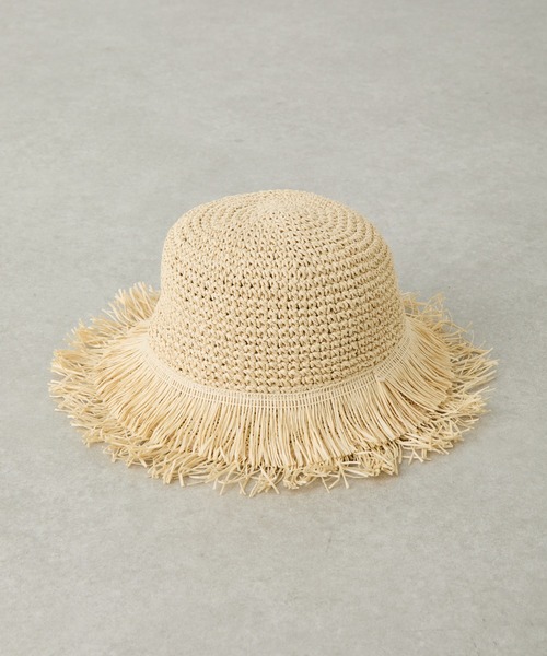 PAPILLONNER（パピヨネ）の「フリンジラフィアバケットハット（ハット・レディース・ベージュ・FREE）」の8枚目の写真