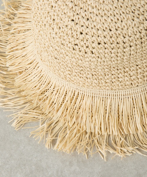 PAPILLONNER（パピヨネ）の「フリンジラフィアバケットハット（ハット・レディース・ベージュ・FREE）」の10枚目の写真