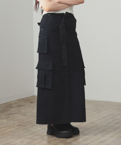 Ray BEAMS（レイビームス）の「カーゴ ポケット タイト スカート（スカート・レディース・ブラック/オリーブ・1/0）」の10枚目の写真