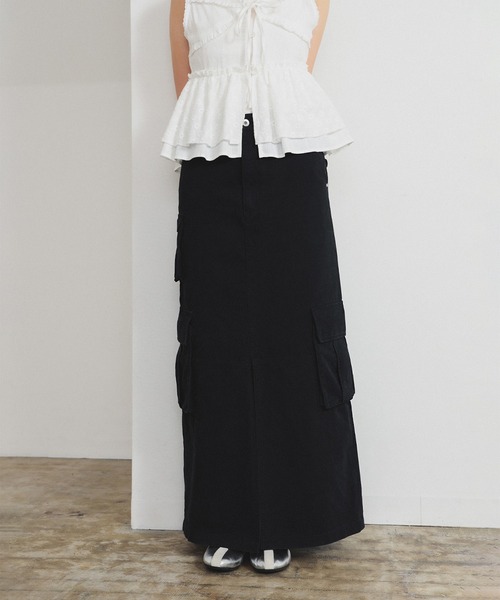 Ray BEAMS（レイビームス）の「カーゴ ポケット タイト スカート（スカート・レディース・ブラック/オリーブ・1/0）」の11枚目の写真