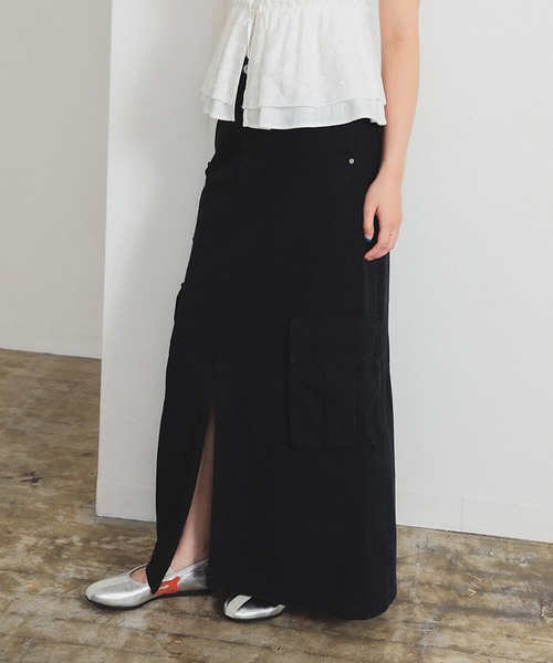 Ray BEAMS（レイビームス）の「カーゴ ポケット タイト スカート（スカート・レディース・ブラック/オリーブ・1/0）」の12枚目の写真