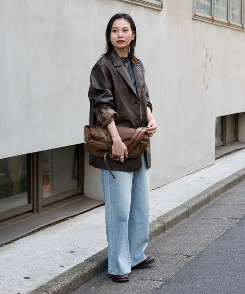 JOURNAL STANDARD（ジャーナルスタンダード）の「フェイクレザー/フェイクスエードジャケット（その他アウター・レディース・ブラウン/キャメル・FREE）」の5枚目の写真