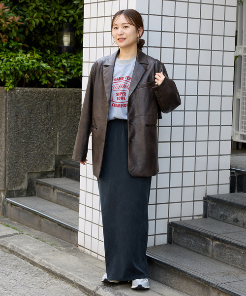 JOURNAL STANDARD（ジャーナルスタンダード）の「フェイクレザー/フェイクスエードジャケット（その他アウター・レディース・ブラウン/キャメル・FREE）」の12枚目の写真