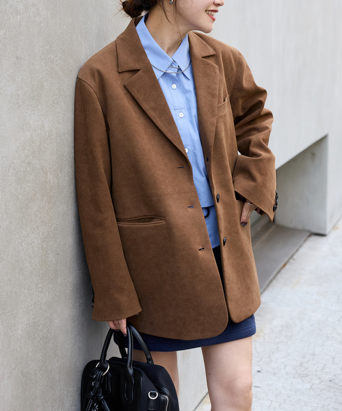 JOURNAL STANDARD（ジャーナルスタンダード）の「フェイクレザー/フェイクスエードジャケット（その他アウター・レディース・ブラウン/キャメル・FREE）」の19枚目の写真