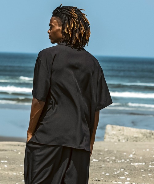 Mark Gonzales（マーク・ゴンザレス）の「【WEB・直営店限定】MARK GONZALES ARTWORK COLLECTION(マーク ゴンザレス)パームツリー刺繍 オープンカラーシャツ 半袖シャツ（シャツ/ブラウス・メンズ・ブラウン/ブラック・M/L/XL）」の5枚目の写真