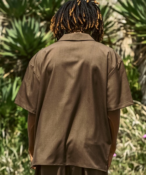 Mark Gonzales（マーク・ゴンザレス）の「【WEB・直営店限定】MARK GONZALES ARTWORK COLLECTION(マーク ゴンザレス)パームツリー刺繍 オープンカラーシャツ 半袖シャツ（シャツ/ブラウス・メンズ・ブラウン/ブラック・M/L/XL）」の13枚目の写真