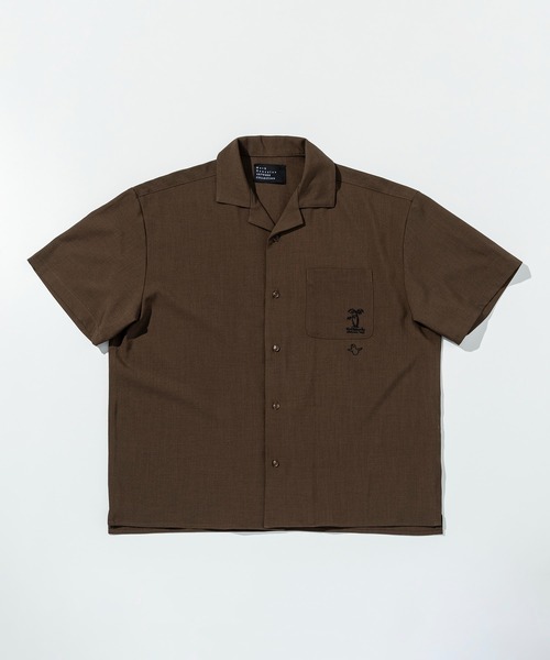 Mark Gonzales（マーク・ゴンザレス）の「【WEB・直営店限定】MARK GONZALES ARTWORK COLLECTION(マーク ゴンザレス)パームツリー刺繍 オープンカラーシャツ 半袖シャツ（シャツ/ブラウス・メンズ・ブラウン/ブラック・M/L/XL）」の22枚目の写真