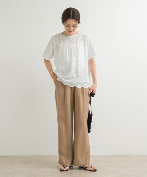 アイレットレースラグランブラウス（Tシャツ/カットソー）｜URBAN