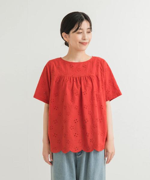 アイレットレースラグランブラウス（Tシャツ/カットソー）｜URBAN