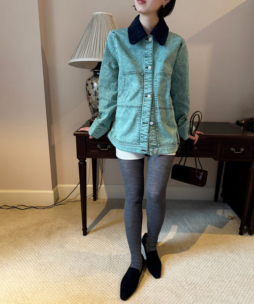 EDIT. FOR LULU（エディットフォールル）の「【BAUM UND PFERDGARTEN/バウム ウンド ヘルガーデン】PRE デニムジャケット（デニムジャケット・レディース・グリーン・36）」の10枚目の写真