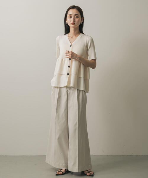 セール】『WEB限定』ペプラムカーディガン(半袖)（カーディガン/ボレロ