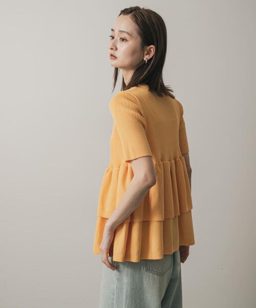 セール】『WEB限定』ペプラムカーディガン(半袖)（カーディガン/ボレロ