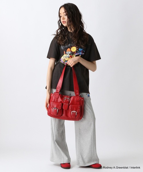 FOREVER 21（フォーエバー トゥエンティーワン）の「【パラッパラッパー】ピグメント加工グラフィックTシャツ（Tシャツ/カットソー・レディース・オフホワイト/チャコールグレー・FREE）」の6枚目の写真