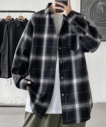 WARAIJOGO（ワライジョウゴ）の「【WARAIJOGO】ルーズシルエットネルチェック長袖シャツ/ネルシャツ③(NEZ)（シャツ/ブラウス）」