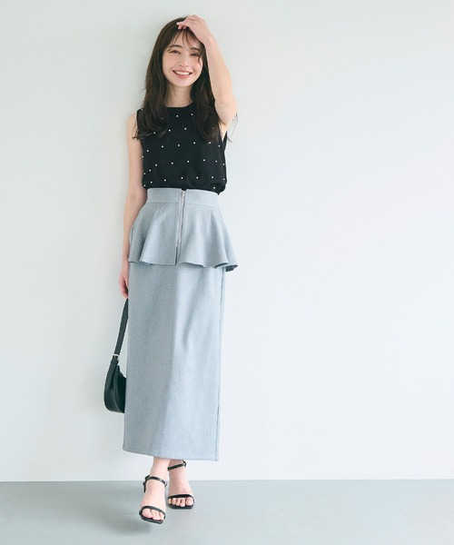 coca（coca）（コカ）の「パールニットトップス（ニット/セーター・レディース・アイボリー/ブラック・S/M/L）」の6枚目の写真