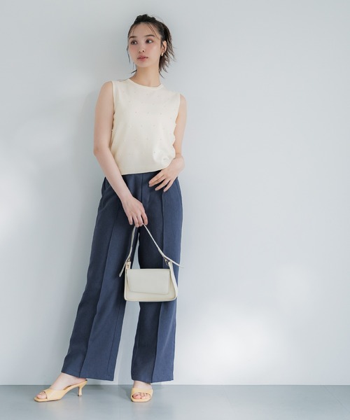 coca（coca）（コカ）の「パールニットトップス（ニット/セーター・レディース・アイボリー/ブラック・S/M/L）」の9枚目の写真