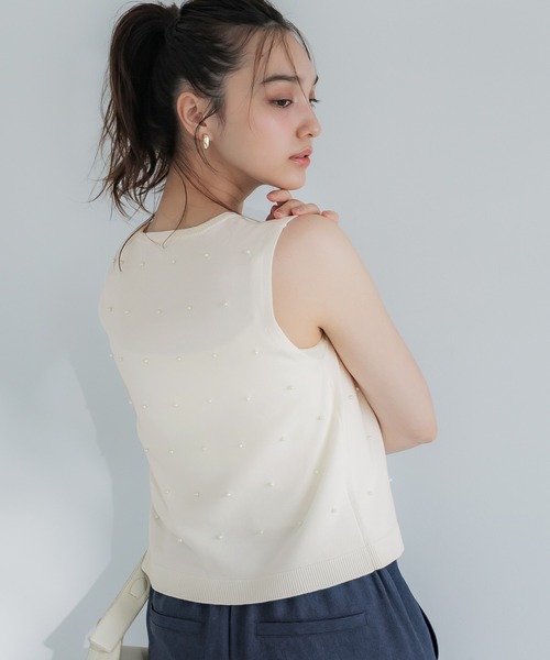 coca（coca）（コカ）の「パールニットトップス（ニット/セーター・レディース・アイボリー/ブラック・S/M/L）」の11枚目の写真