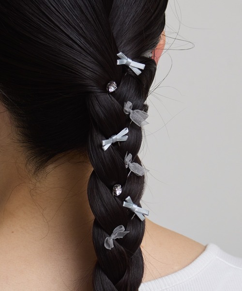 Zoule(ゾーラ)の「Zoule ゾーラ:rudans リボン ヘアピン セットUピン(ヘアピン・レディース・グレー/ブラック/ライトベージュ/カーキ・FREE)」の8枚目の写真
