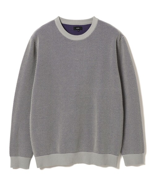 BEAMS（ビームス）の「12ゲージ リブ ワッフル クルーネック ニット（ニット/セーター・メンズ・グレー/ネイビー・S/M/L/XL）」の3枚目の写真