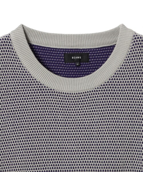 BEAMS（ビームス）の「12ゲージ リブ ワッフル クルーネック ニット（ニット/セーター・メンズ・グレー/ネイビー・S/M/L/XL）」の4枚目の写真