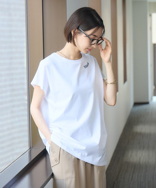 tシャツ 「KATHARINE ROSS」刺しゅうロゴカットソー レディース セール】【KATHARINE ROSS】刺しゅうロゴカットソー（Tシャツ