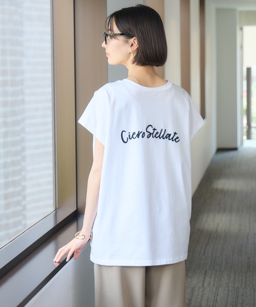 tシャツ 「KATHARINE ROSS」刺しゅうロゴカットソー レディース セール】【KATHARINE ROSS】刺しゅうロゴカットソー（Tシャツ