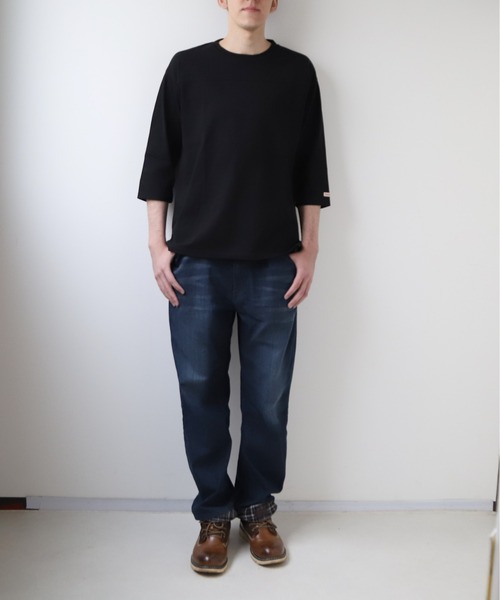 BACKYARD FAMILY(バックヤードファミリー)の「Goodwear USAコットン切替7分袖T(Tシャツ/カットソー・メンズ・杢グレー/グレイッシュベージュ/ブルーグレー/ブラック/オリーブ/ホワイト/ネイビー・XL/M/S/L)」の9枚目の写真