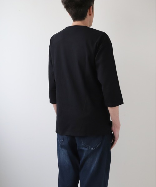 BACKYARD FAMILY(バックヤードファミリー)の「Goodwear USAコットン切替7分袖T(Tシャツ/カットソー・メンズ・杢グレー/グレイッシュベージュ/ブルーグレー/ブラック/オリーブ/ホワイト/ネイビー・XL/M/S/L)」の12枚目の写真