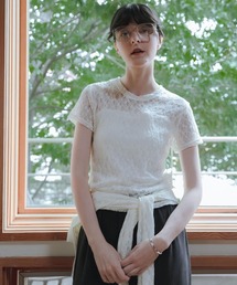 URBAN RESEARCH レース切替袖ボリュームシャツ　カットワークレース URBAN RESEARCH（アーバンリサーチ）の「レース切替袖ボリューム