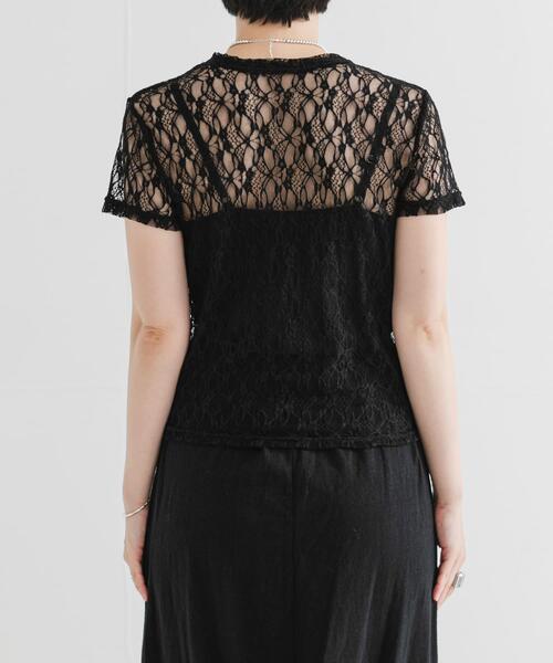 URBAN RESEARCH(アーバンリサーチ)の「ストレッチレースTシャツ(Tシャツ/カットソー・レディース・ブラック/オフホワイト・FREE)」の9枚目の写真