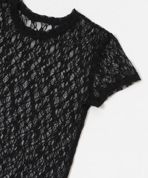 URBAN RESEARCH(アーバンリサーチ)の「ストレッチレースTシャツ(Tシャツ/カットソー・レディース・ブラック/オフホワイト・FREE)」の7枚目の写真