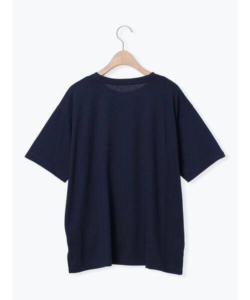 ehka sopo（エヘカソポ）の「花モチーフTシャツ（Tシャツ/カットソー・レディース・オフホワイト/ネイビー/イエロー・F）」の4枚目の写真