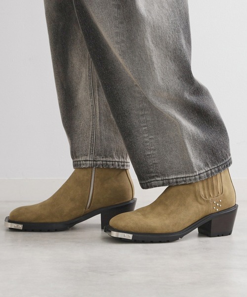 tk.TAKEO KIKUCHI（ティーケータケオキクチ）の「ウエスタンスタッズブーツ（ブーツ・メンズ・ベージュ系4/ブラック・55/65/75）」の4枚目の写真