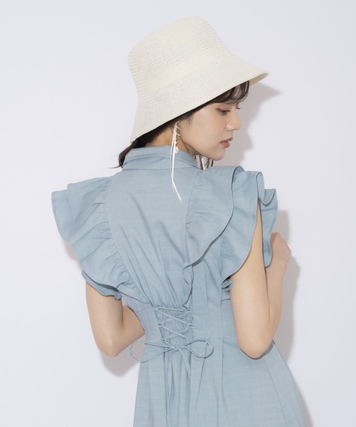 WILLSELECTION(ウィルセレクション)の「リボンタイタックウエストシャツワンピース(ワンピース・レディース・ネイビー/ミント/ピンク/ブラック/オフホワイト・FREE)」の7枚目の写真
