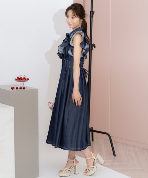 WILLSELECTION(ウィルセレクション)の「リボンタイタックウエストシャツワンピース(ワンピース・レディース・ネイビー/ミント/ピンク/ブラック/オフホワイト・FREE)」の13枚目の写真